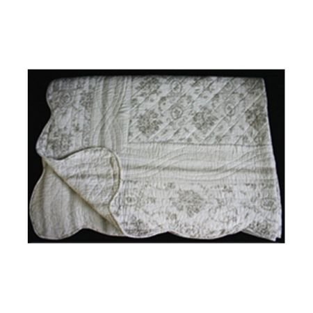 Pale Beige Toile de Jouy Bedcover Kingsize