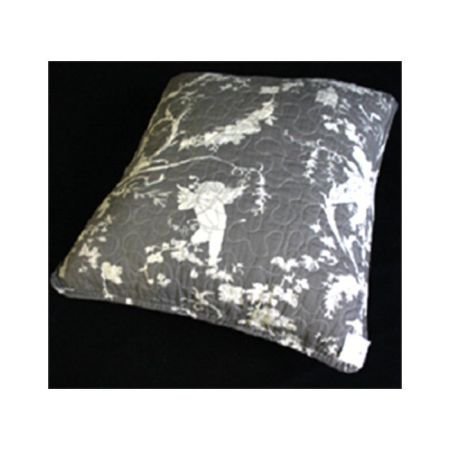 Dark Grey Toile de jouy Quilted Cushion