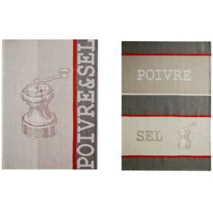 French Tea Towel Set - Salt and Pepper