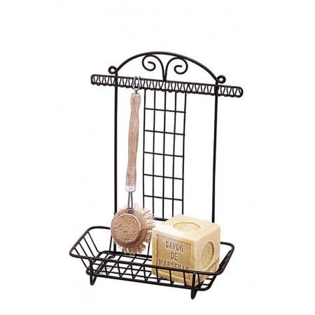 Wire sink stand with washing up brush