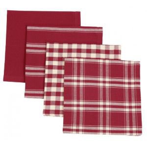 Set of 4 French Country Red Napkins