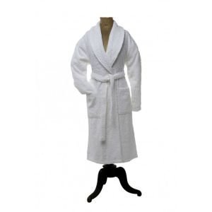 White Shawl Collar Bath Robe