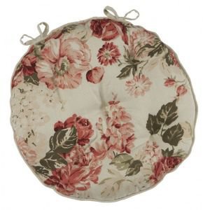 Bagatelle Round Floral Chair Pad with Ties