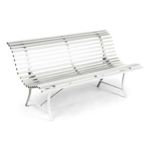 Fermob Louisianne Metal Garden Bench - White