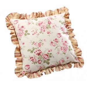 Frilled Vintage Floral Square Cushion