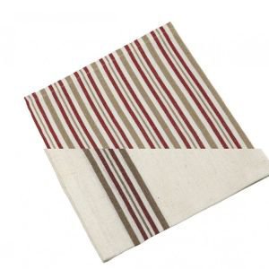 Metis set of 2 striped beige, cream and red napkins