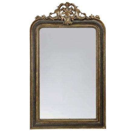 XL Black and Gold French Style Mirror