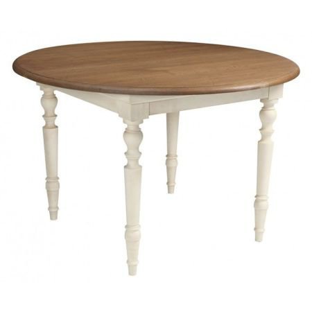 Ivory/Natural Round Dining Table