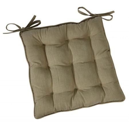 Linen colour square Garden Seat Pad with ties