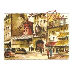 Le Moulin Rouge Greeting Card