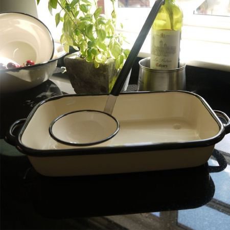 Cream Enamel Ladle