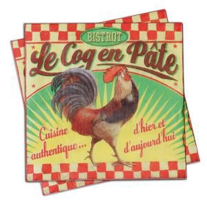 Retro Paper Serviettes - Le Coq