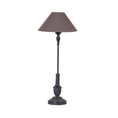 Tall Grey metal table lamp grey shade