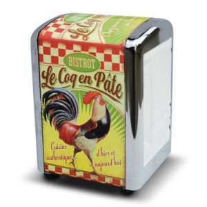 Bistro style servietted dispenser and refill - Le Coq
