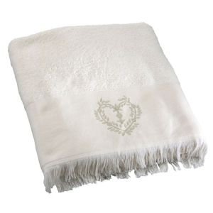 Heart Hand Towel - Ivory