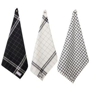 Set of 3 Cotton Blue and white Tea towels