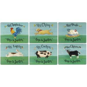 Set of 6 French Farmyard Placemats
