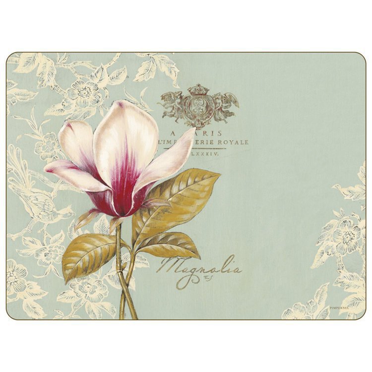 Set of 6 Duck Egg Floral Placemats Placemats and Coasters