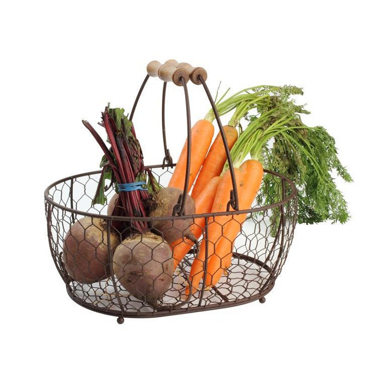 Provence Oval Chicken Wire Basket Large Kitchen Storage