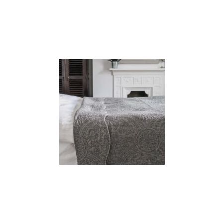 Washed Charcoal Quilted Bedcover - single