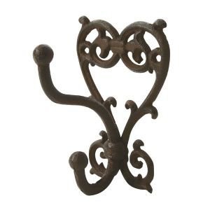 Cast Iron Heart Shaped Double Hook