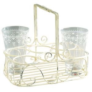 Cream Glass Holder