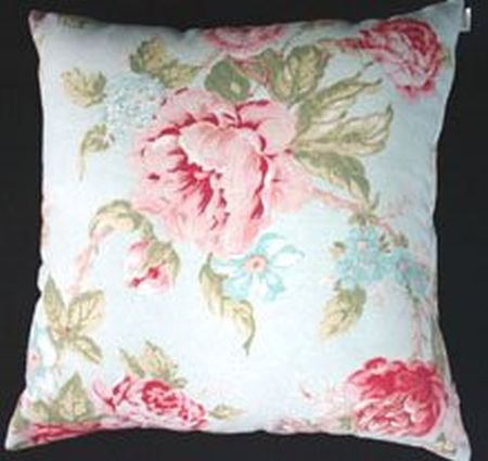 Duck Egg Antique Rose Cushion