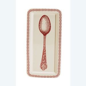 Red Ceramic Spoon Rest