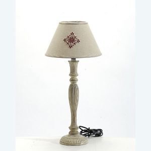 Antique ivory fluted lamp base