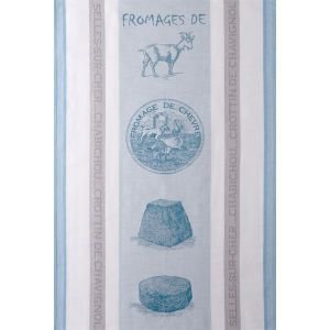 French Tea towel - Goats Cheese White/Jacquard