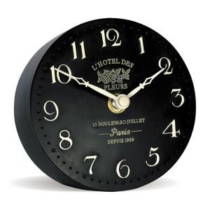 Hotel de Fleurs Shelf Clock - Black
