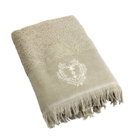 Heart Bath Sheet - Beige