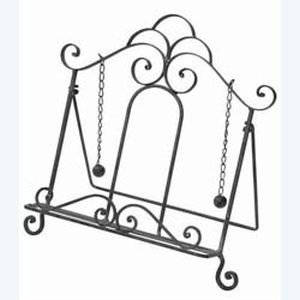 Grey metal recipe stand