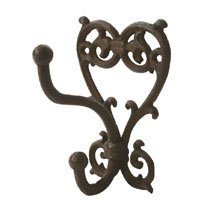 Cast Iron Heart Shaped Double Hook