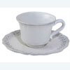 White Provencal Style Cup and Saucer