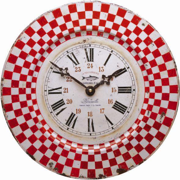 Red Check French Clock French Style Clocks