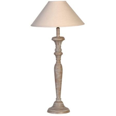 Lampbase and shade linen/taupe