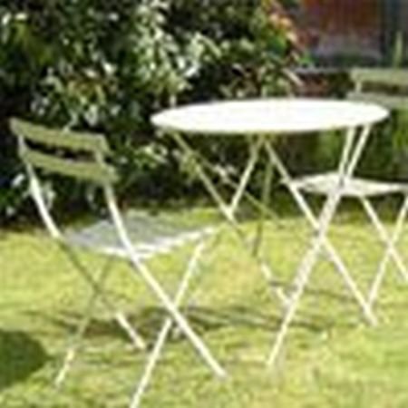Bistro Outdoor Furniture Table Round, Round Metal Outdoor Table And 4 Chairs
