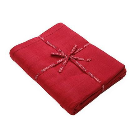 Red rectangular hemstitch tablecloth 130 x 280cm