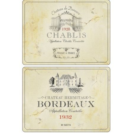 Set of 6 French Wine Label Placemats