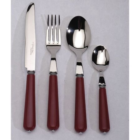 24 Piece Bistrot Cutlery Set - Burgundy