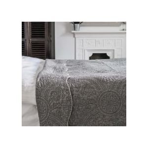 Washed Charcoal Quilted Bedcover - single Washed Charcoal Quilted Bedcover - single