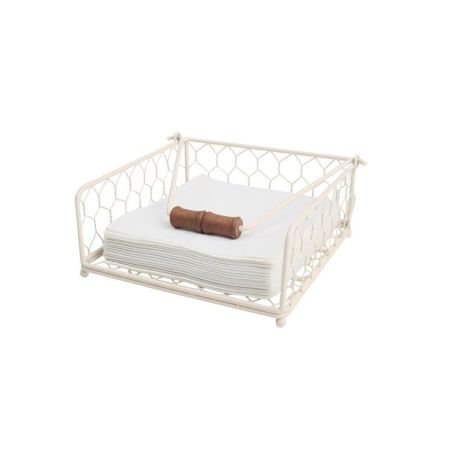 Provence cream chicken wire napkin holder