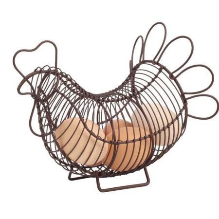 Small Chicken Egg Basket - Brown