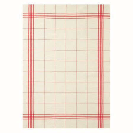 French Linen Rich Tea Towel - Red and white check