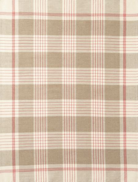 French Linen Rich Tea towel - Red and Linen Large Check