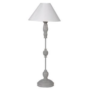 Grey Slender Tall Table Lamp With Shade, Tall Skinny Black Table Lamp