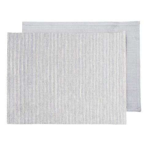 Grey Ticking Fabric Placemats Textile Table Mats