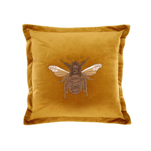 Voyage Layla Velvet Cushion Mustard Cushions Curtains