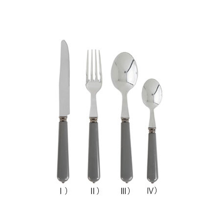 24 Piece Bistrot Cutlery Set - Grey